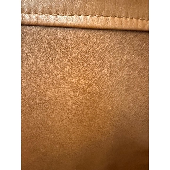 Francesco Savoia Brown Italian Leather Collared Jacket Front Zipper Size 54/44 - Picture 14 of 16